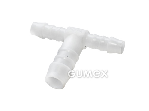 Redukovaná spojka T NORMAPLAST TRS, 3-4-3mm, 10bar, POM (acetal kopolymer), 0°C/+80°C, bílá